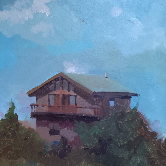 Fire Island Cottage in 1980 Original Signed Framed Oil Painting by David Beynon Pena For Sale - Image 4 of 4