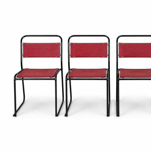 1960s Tubular Metal Dining Chairs, 1960s, Set of 4 For Sale - Image 5 of 9
