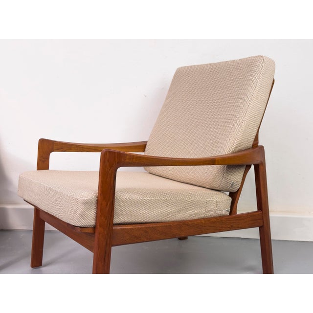 Cream Teak Lounge Chairs by Tove & Edvard Kindt Larsen for Gustav Bahus, 1960s, Set of 2 For Sale - Image 8 of 18