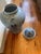 This blue and white porcelain ginger jar features the traditional Chinese "Double Happiness" character (Shuangxi) a...