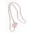 Long Vintage Rose Quartz Knotted Necklace With Carved Elephant For Sale