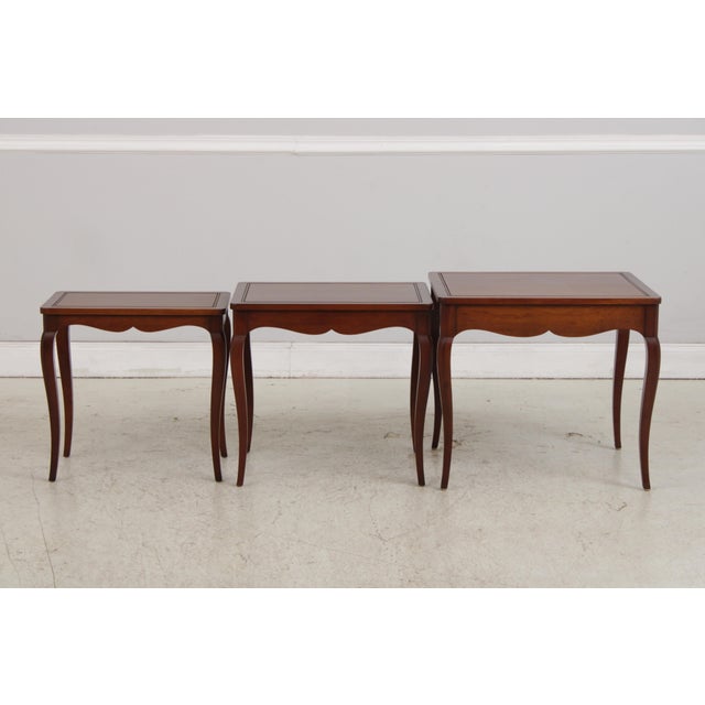 Henredon Cherry French Style Nesting Tables For Sale - Image 10 of 16