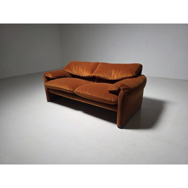 Maralunga Sofa Set by Vico Magistretti for Cassina, 1970s, Set of 2 For Sale - Image 9 of 15