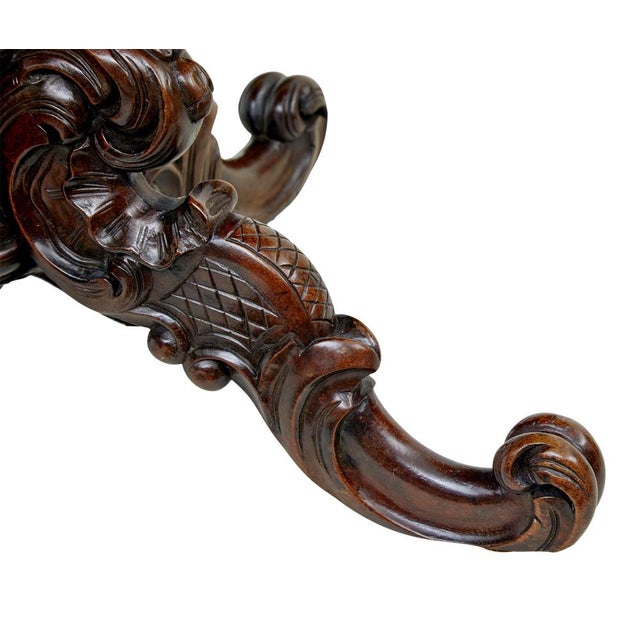 Antique Scandinavian Hand Carved Oval Center Table, 1880 For Sale - Image 6 of 10