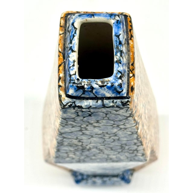 Majolica Vase - Vintage Antique La Majolica Art Deco Marbled Ceramic Marked 8.5"Hx3.5"W For Sale - Image 4 of 7