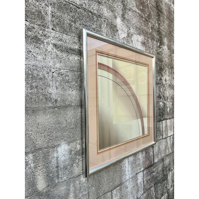 Mid-Century Modern Mid-Century Modern Abstract Artwork "Espacio 2" Framed and Igned by the Artitst. Circa 1970s For Sale - Image 3 of 17