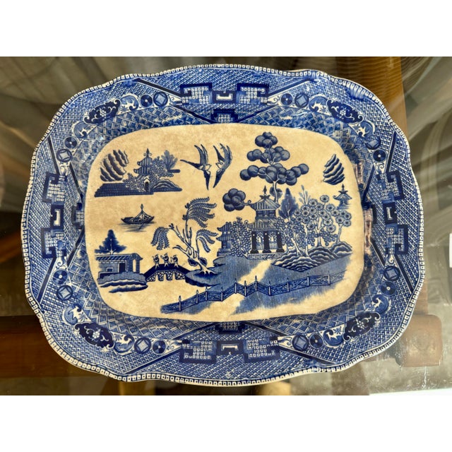 Blue Willow Transfer Ware Small Platter For Sale - Image 4 of 4