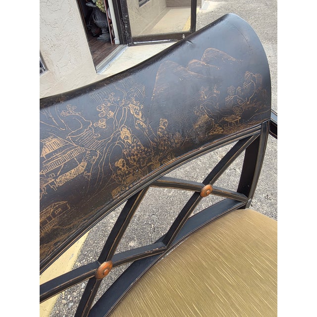 Wood English Regency Style Chinoiserie Decorated Chair For Sale - Image 7 of 13