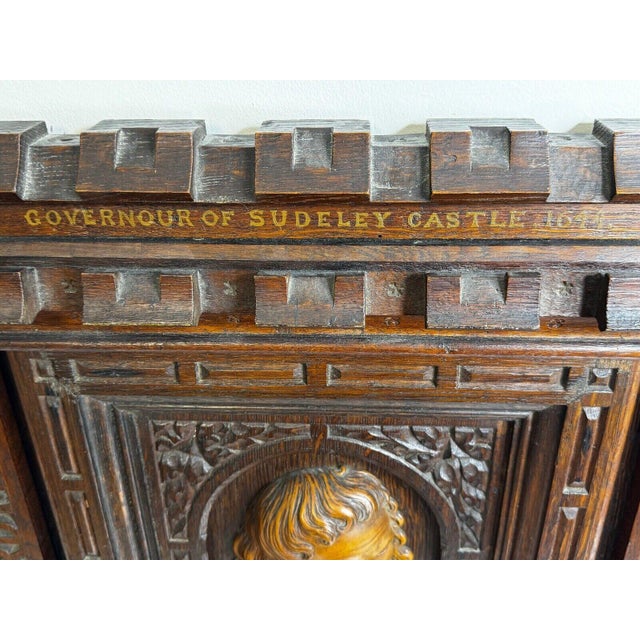 Antique Wall Sculpture Portrait Colonel Sir Edward Massey, Governor of Gloucester 1642 Carved in the Manner of Sir George Gilbert Scott For Sale - Image 17 of 18