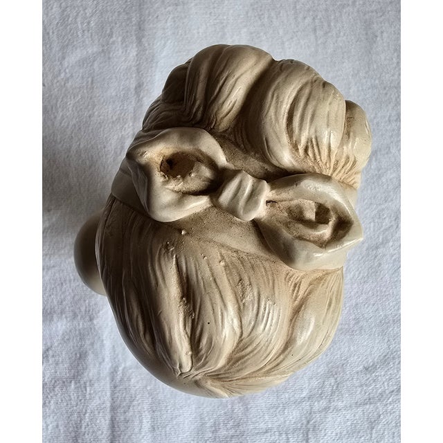 Ceramic Vintage Alexander Backer Chalkware Young Girl Bust Statue For Sale - Image 7 of 9