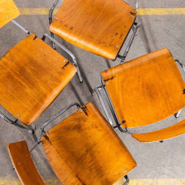 Vintage English Stacking Dining Chairs, 1950s, Set of 6 For Sale - Image 11 of 14