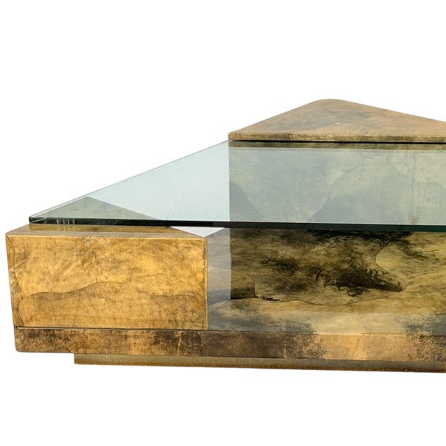 Enrique Garcel Lacquered Goatskin Triangular Coffee Table, 1991 For Sale - Image 4 of 9
