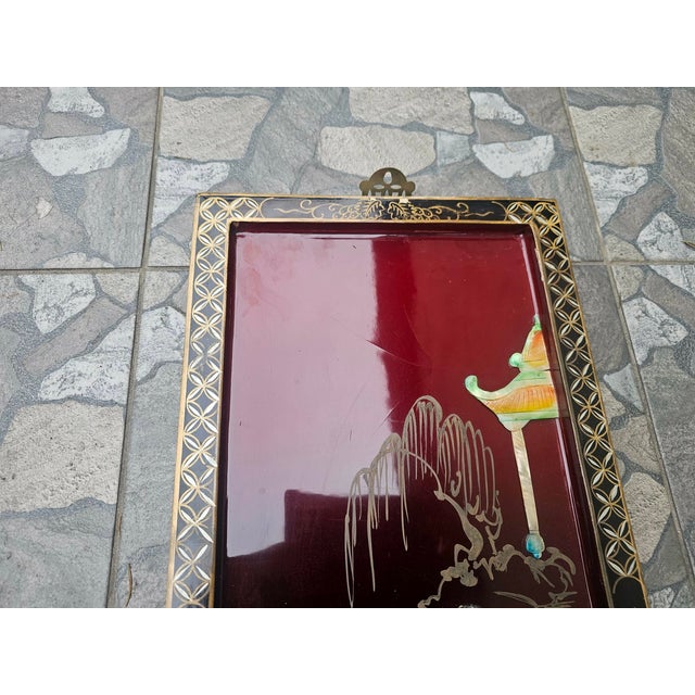 Japanese Wooden Picture, 1950s For Sale - Image 9 of 11