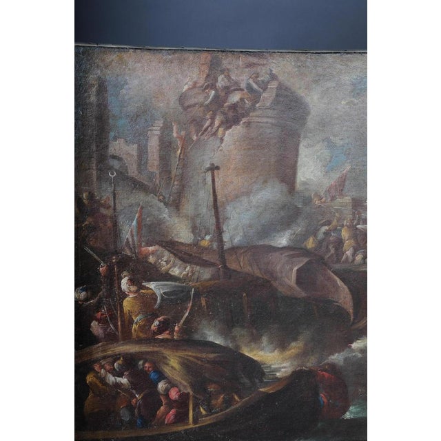 Ottoman Artist, Battle Scene, 1740, Oil on Canvas For Sale - Image 9 of 18