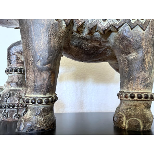 Plastic Large Resin Adorned Asian Elephant Statue 17" For Sale - Image 7 of 9