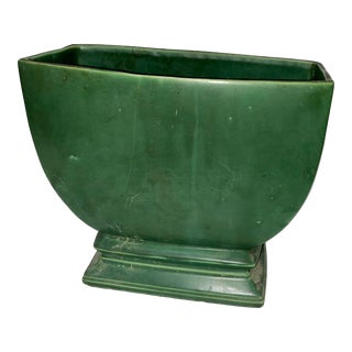 Vintage Large McCoy Glazed Ceramic Vase in Art Deco Style For Sale