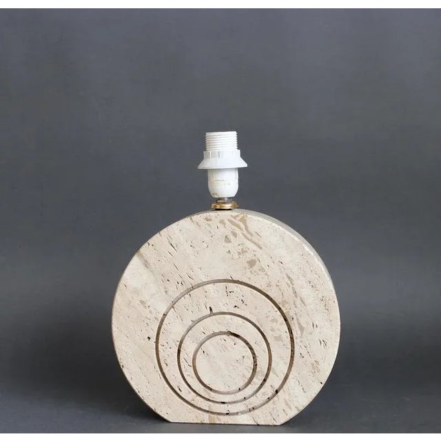 Vintage Travertine Table Lamp, 1980s For Sale - Image 3 of 16