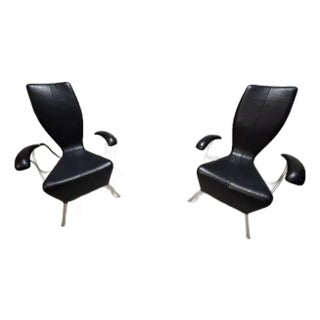 1980s Set of Mid-Century Authenic Italian Ostrich Chairs For Sale