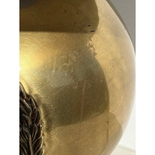 Mid 20th Century Large Gold Neoclassical Hollywood Regency Lamp With Custom Shade For Sale - Image 10 of 18