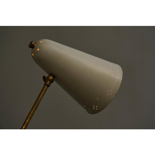 Mid-Century Modern Adjustable Table Lamp with Perforated Shade, 1950s For Sale - Image 4 of 13
