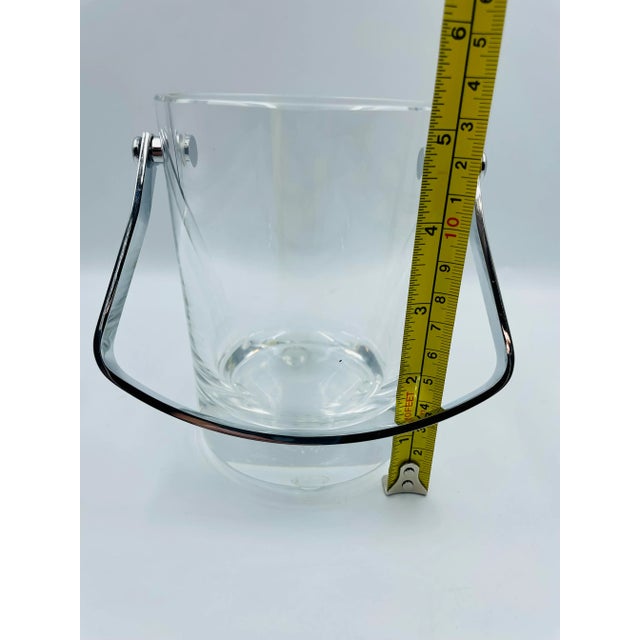 Sevres France Mid-Century Petite Round Ice Bucket With Chrome Handle For Sale - Image 12 of 13