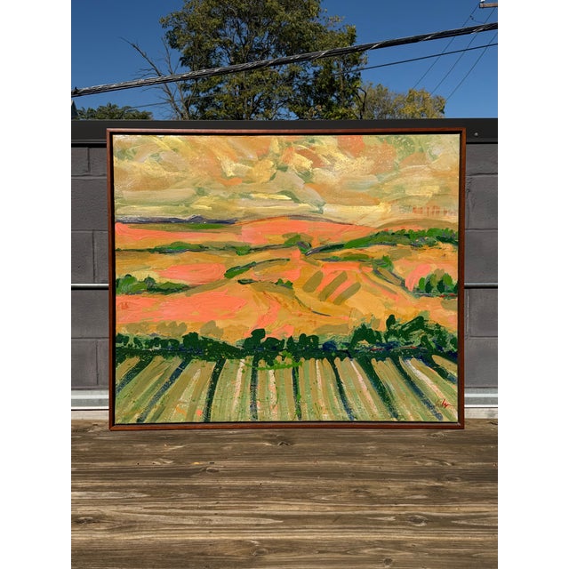 Large scale acrylic on canvas landscape painting by the American artist Harry Hilson, c. 1980s. Signed to lower right....