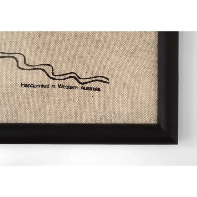 Textile Vintage 1970s Naomi Mills Handprinted Emu Textile Art Wall Hanging For Sale - Image 7 of 9