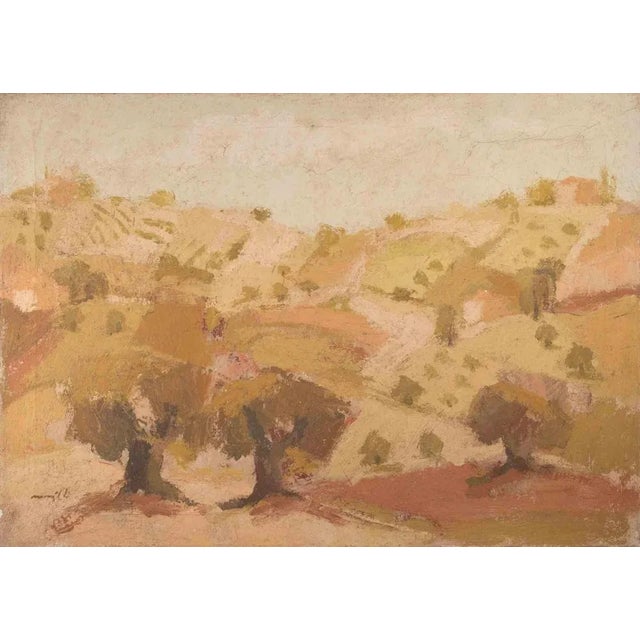Franco Marzilli, Hills, Oil Painting, 1970s For Sale - Image 6 of 6