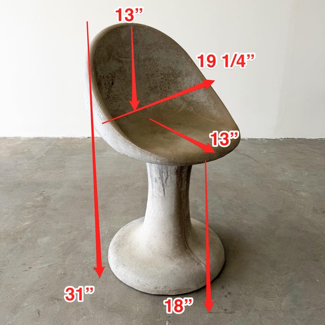 Vintage 1970s Willy Guhl Brutalist Concrete Tulip Chairs Set of 4 Unmarked For Sale - Image 16 of 16