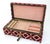 Vintage Italian Leather & Ruby Red Cut Velvet Jewelry Box For Sale - Image 9 of 15