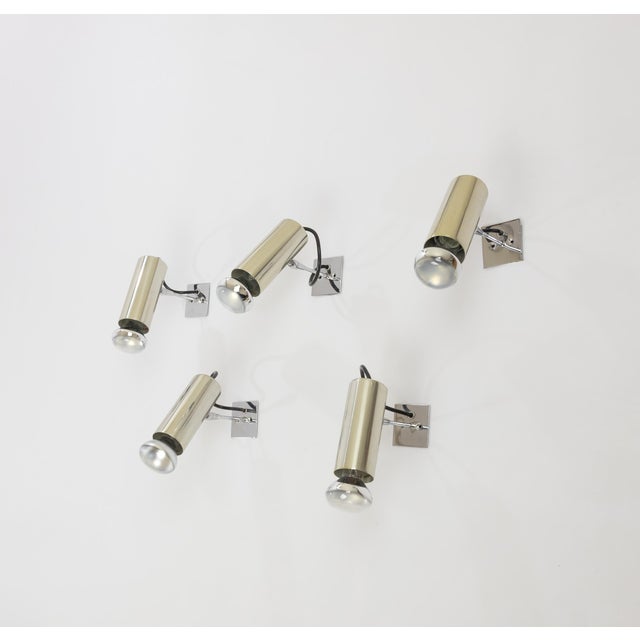 Silver Vintage Model 36 Wall Lamps by Gino Sarfatti for Arteluce, 1950s, Set of 5 For Sale - Image 8 of 8