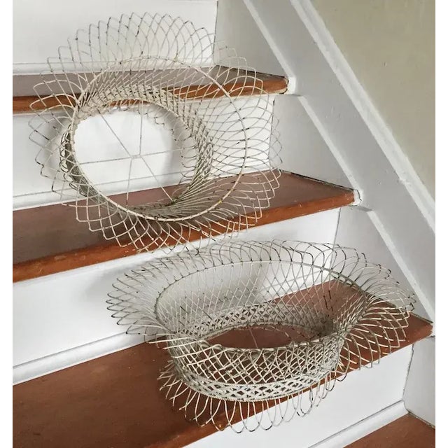 19th Century Antique 19th Century Victorian French Oval Wire Garden Baskets or Planters - A Pair For Sale - Image 5 of 13