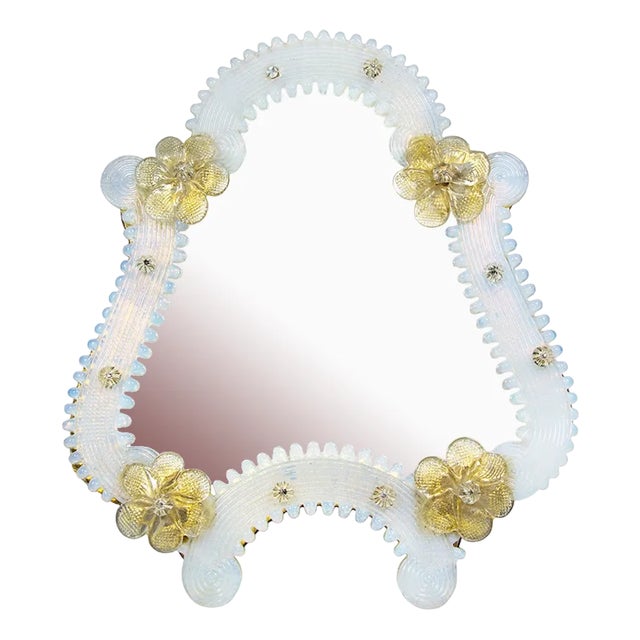 Vintage Venetian Murano Glass Frame Makeup Mirror, 1940s For Sale