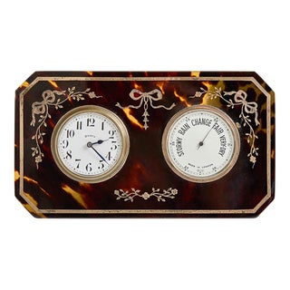 1912 English Tortoise Desk Barometer For Sale