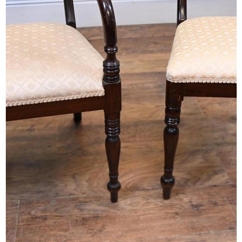 Hollywood Regency Regency Mahogany Armchair and Side Chair, Set of 2 For Sale - Image 3 of 5