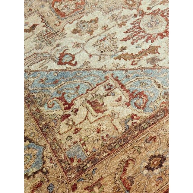 Tan Vintage Indian Rug of Heriz Style. 7'10"x 10' For Sale - Image 8 of 12