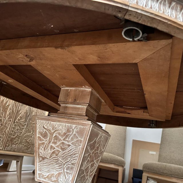 Mid-Century Carved Oak Dining Table after Rafael García Nicolau, Spain, 1970s For Sale - Image 17 of 18