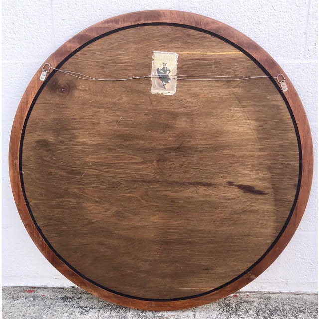 Brown Large Round Harrison & Gil Dauphine Beveled Mirror For Sale - Image 8 of 10