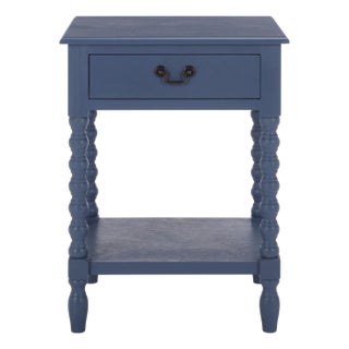Athena Bobbin Accent Table in Blue For Sale