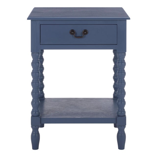 Athena Bobbin Accent Table in Blue For Sale