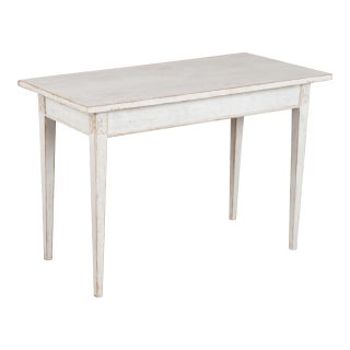19th Century Swedish White Painted Pine Side Table For Sale