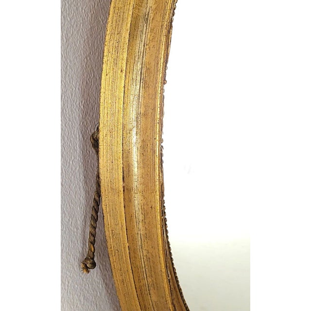 Vintage Oval Mirror, France Circa 1950 For Sale - Image 4 of 5