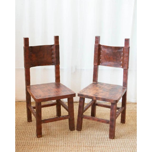 1980s Brazilian Leather and Wood Dining Set - Table and 6 Chairs For Sale - Image 16 of 18