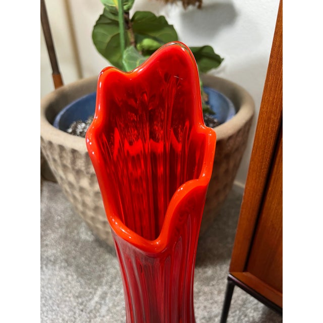 Vintage Mid Century 1960s Le Smith Red Swung Vase Chairish