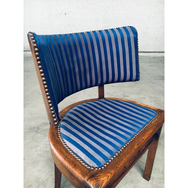 Blue Set of Art Deco Curved Back Side Chairs, France, 1930s For Sale - Image 8 of 18