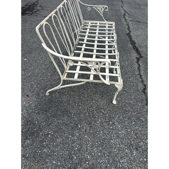 Victorian Vintage Molla Cast Aluminum Victorian Style Bench, Attributed For Sale - Image 3 of 4