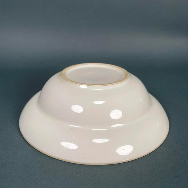 Vintage 60s Argyle Pattern Hand-Painted Art Pottery Soup Cereal Bowl For Sale In New York - Image 6 of 13