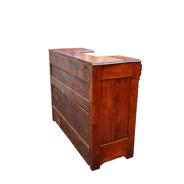 Late 19th-Century Victorian Burl-Wood, Oak & Marble Washstand Chest, C. 1890 For Sale - Image 17 of 18