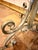 Gold Vintage Sculptural Wrought Iron Two-Light Floor Lamp, Torchère With Grape Vine Entwined Column, Circa 1950s For Sale - Image 8 of 12
