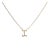 10K Yellow Gold Diamond Accent "I" Initial Script Style Pendant Necklace For Sale